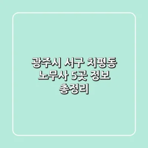 광주시 서구 치평동 노무사 5곳 정보 총정리