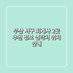 부산 서구 회계사 2곳 추천 - 정보, 연락처, 위치 안내