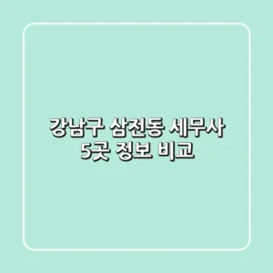 강남구 삼전동 세무사 5곳 정보 비교