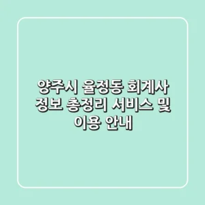 양주시 율정동 회계사 정보 총정리 - 서비스 및 이용 안내