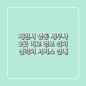 제천시 명동 세무사 3곳 비교 정보 - 위치, 연락처, 서비스 안내