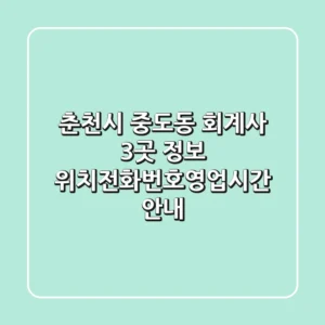 춘천시 중도동 회계사 3곳 정보 - 위치/전화번호/영업시간 안내