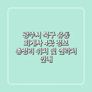 광주시 북구 유동 회계사 4곳 정보 총정리 - 위치 및 연락처 안내