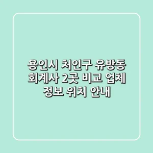 용인시 처인구 유방동 회계사 2곳 비교: 업체 정보, 위치 안내