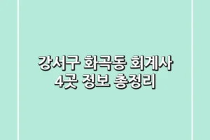 강서구 화곡동 회계사 4곳 정보 총정리