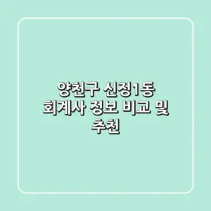 양천구 신정1동 회계사 정보 비교 및 추천