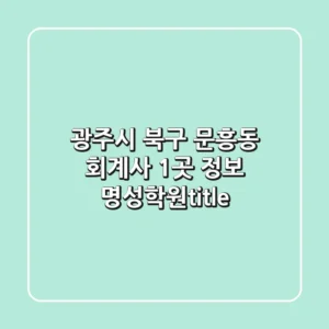 광주시 북구 문흥동 회계사 1곳 정보 - 명성학원</title>