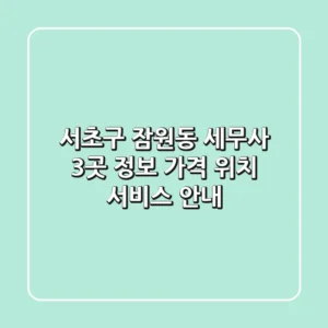 서초구 잠원동 세무사 3곳 정보 - 가격, 위치, 서비스 안내
