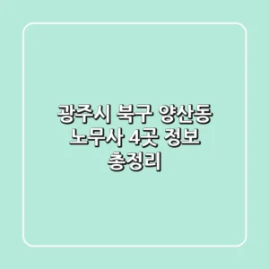 광주시 북구 양산동 노무사 4곳 정보 총정리