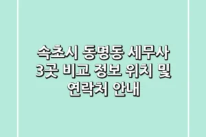 속초시 동명동 세무사 3곳 비교 정보 – 위치 및 연락처 안내