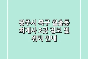 광주시 북구 월출동 회계사 2곳 정보 및 위치 안내