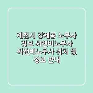 제천시 강제동 노무사 정보: 씨엔비노무사, 씨앤비노무사 위치 및 정보 안내