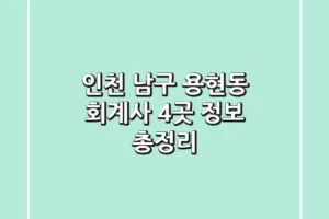 인천 남구 용현동 회계사 4곳 정보 총정리
