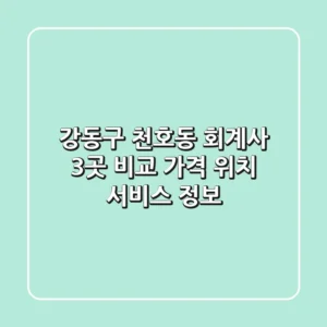 강동구 천호동 회계사 3곳 비교 - 가격, 위치, 서비스 정보