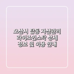 오산시 탑동 자산관리, 라이즈인스탁 상세 정보 및 이용 안내