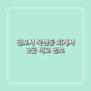 김포시 북변동 회계사 3곳 비교 정보