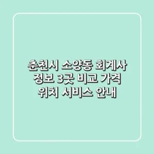 춘천시 소양동 회계사 정보: 3곳 비교 - 가격, 위치, 서비스 안내