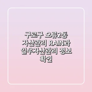 구로구 오류2동 자산관리, RAIN과 일우자산관리 정보 확인