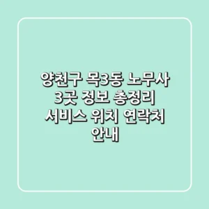 양천구 목3동 노무사 3곳 정보 총정리 - 서비스, 위치, 연락처 안내