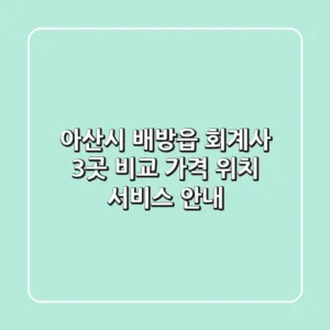 아산시 배방읍 회계사 3곳 비교 - 가격, 위치, 서비스 안내