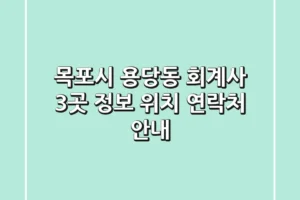 목포시 용당동 회계사 3곳 정보 – 위치, 연락처 안내