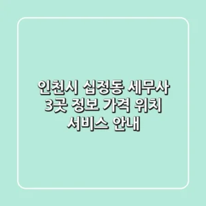 인천시 십정동 세무사 3곳 정보 - 가격, 위치, 서비스 안내