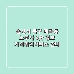 울산시 북구 매곡동 노무사 3곳 정보 - 가격/위치/서비스 안내