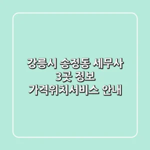 강릉시 송정동 세무사 3곳 정보 - 가격/위치/서비스 안내