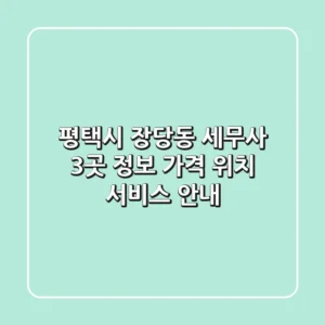 평택시 장당동 세무사 3곳 정보 - 가격, 위치, 서비스 안내