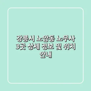 강릉시 노암동 노무사 3곳 상세 정보 및 위치 안내