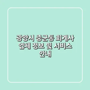 광양시 중군동 회계사: 업체 정보 및 서비스 안내