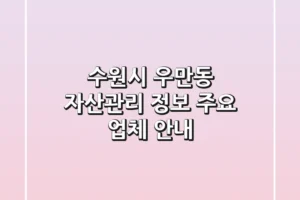 수원시 우만동 자산관리 정보 – 주요 업체 안내