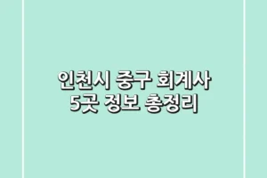 인천시 중구 회계사 5곳 정보 총정리